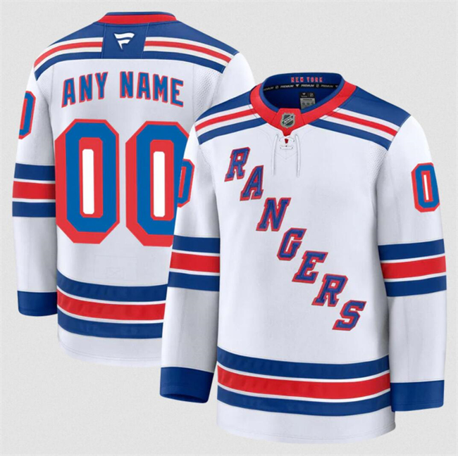 Men's White New York Rangers ACTIVE PLAYER Custom 2024-25 Away Stitched Hockey Jersey